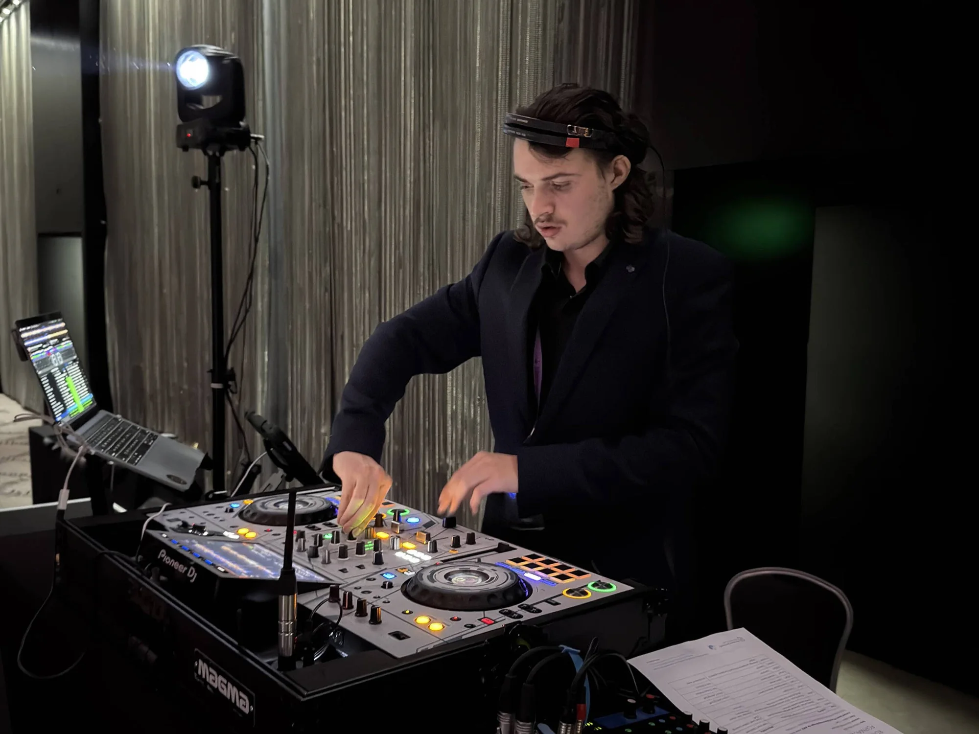 Wedding DJ Shakin mixing live on Pioneer gear at an Adelaide reception
